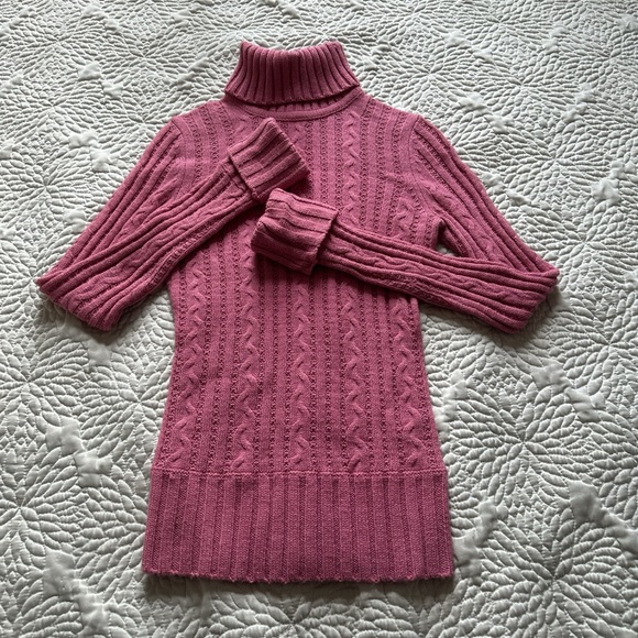 Express Y2K Glittery Pink Turtleneck Small - Picture 2 of 5